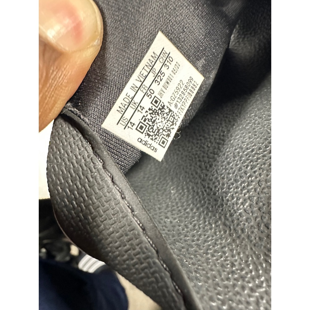 Adidas Adilette Shower Slides Mens 14 Black White GZ5922 Cloudfoam Sandals - Picture 2 of 11